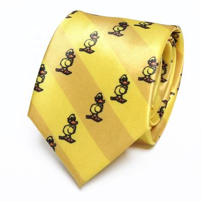 China 100% Handmade High Qualities Custom Design Yellow Stripe Ducks All Over Print Mens Digital Link for sale