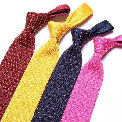 China Wholesale F1-F24 Polyester Multi Colors Love Heart Design Fashion Narrow Thin Knitted Ties For Men for sale