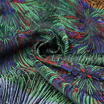 China China factory latest design memory jacquard eco brooch fabric good quality high density african fashion for wedding garment for sale