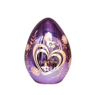 China Gifts Clear Synthetic Glass Egg Light Big Blown Colorful Battery Operated Easter Decor for sale