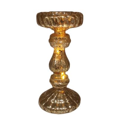 China Tall Glass Christmas Lights Tealight Candle Holders Home Decorative Large Stem Home Decor for sale