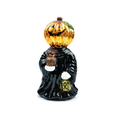 China China Halloween Decoration Led Lighted Glass Pumpkin Ghost for sale