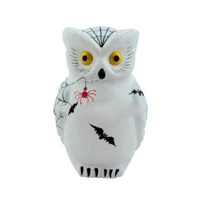 China China 2022 Handmade Glass Owl Halloween Decorations With Led for sale