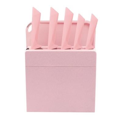 China Viable factory direct sale 5pcs pp handle stainless steel kitchen knife set with multifunctional knife holder for sale