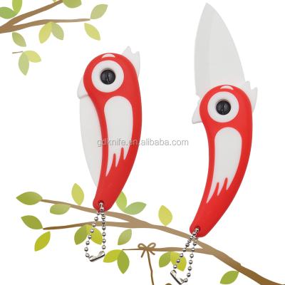 China New Style Sustainable Food Grade Fruit Vegetable Cutting Peeling Bird Shape Mini Folding Ceramic Knife for sale