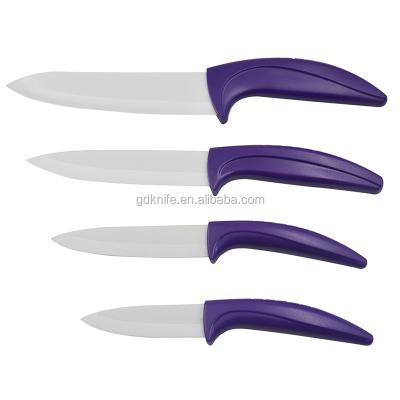 China Food Grade 100% Sustainable ABS Handle 4 Piece Ceramic Knife Set for sale