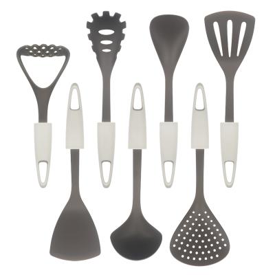 China Sustainable New Design 7 Pcs PP Handle Nylon Kitchen Utensils Cooking Tool Kit Kitchen Rack for sale