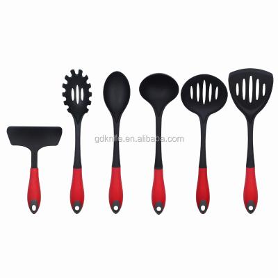 China New 6pcs TPR Eco-Friendly Colorful Handle Household Non-Stick Nylon Kitchen Tools for sale