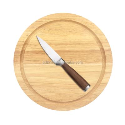 China Sustainable Rubber Wooden Wooden Chopper Solid Kitchen Cutting Board With Drip Juice Groove for sale