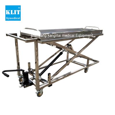 China American style high quality body cadaver trolley lifting hydraulic scissor lift products mortuary body morgue trolley transfer lifting trolley for sale