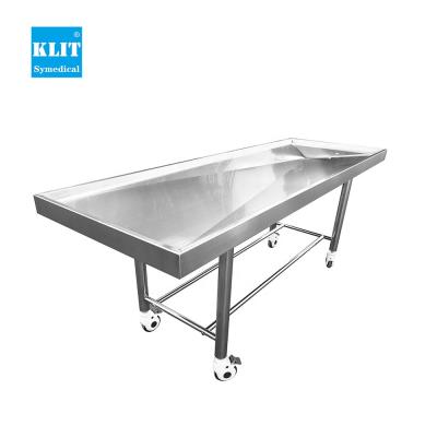 China American style portable morgue dissection casters stainless steel casters style corpse autopsy post mortem mortuary table for sale