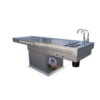 China Autopsy medical bed dissection table pathology electrohydraulic lifting mortuary table for sale