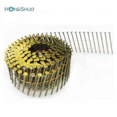 China Factory 2 x .099 Flat Joint Pneumatic Galvanized Pallet Roofing Assembled Coil Nails For 15 Degree Nail Gun for sale