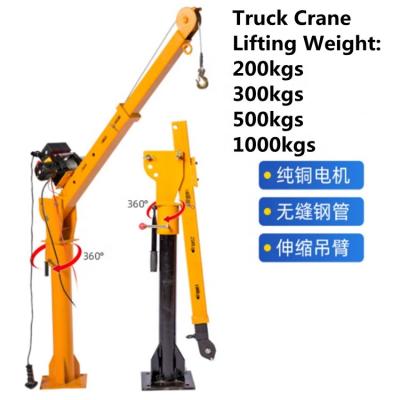 China Other Suitable Quality 12v 24v 500kg Mini Swivel Lifting Cranes For Portable Electric Factory for sale