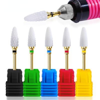 China Nail Tools Nail Tools Head Nail Polish Machine Electric White Ceramic Polishing Grinding Head for sale