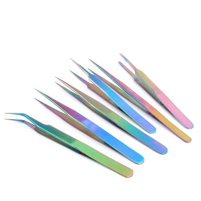 China Fixing Color Stainless Steel Precision Anti-static Tweezers Electronic Fixing Tool Tweezers for sale