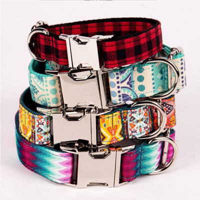 China Personalized Custom Luxury Nylon Dog Collar Metal Buckle Pet Collars Leashes Pet Supplies Pet Collar for sale