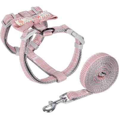 China Adjustable Pet Traction Rope Anti-Run Dog Cat Chest Harness Custom Pet Dog Cat Chest Harness Adjustable Chain Set for sale