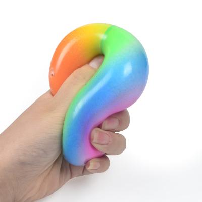 China Toy Stress Ball Fidget Soft Fidget Toys TPR Trigger Ball Rainbow Squeeze Squeeze Noise Ball Squishy Toy for sale