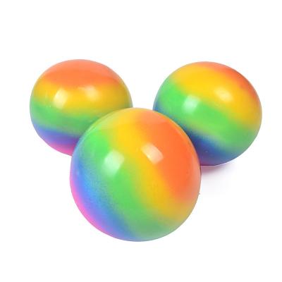 China Hot Sales Fidget Toys TPR Soft Squishy Ball Toy Stress Ball Rainbow Squeeze Squishy Noise Ball Squishy Ball for sale