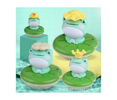 China Funny Baby Shower Kids Sprinkler Toy Floating Frog Rotary Sprinkler Electric Toy for sale