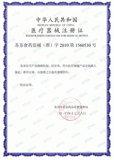 REGISTRATION CERTIFICATE FOR MEDICAL DEVICE - Zhangjiagang AST Industrial Co.,LTD