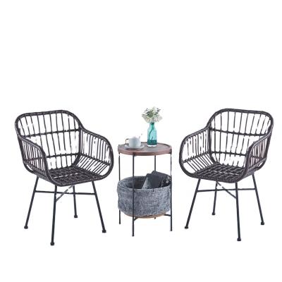 China Modern Cafe Patio Sets Garden Outdoor Rattan Rattan Chair Furniture Wicker Chairs for sale