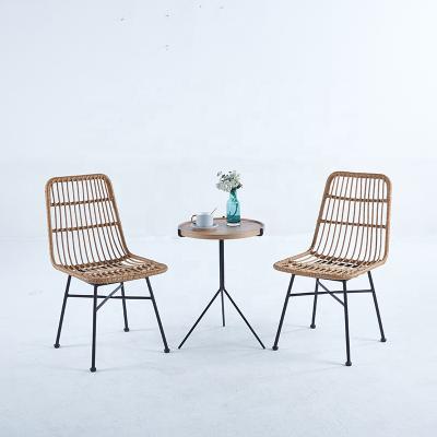 China Modern Outdoor Natural High Back Paris Bistro French Rattan Tables And Chairs for sale