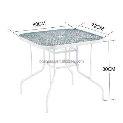 China Modern Luxury Glass Table Metal Farmhouse Vintage Coffee Table Design Square Glass Dining Table for sale