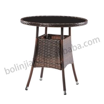 China Modern New Design Storage Glass Basket Rattan Table Medium Rattan Furniture Outdoor Table for sale