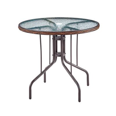 China DINING TABLE Design Round Terrace Round Table Classic Metal Steel Frame Dining Table for sale