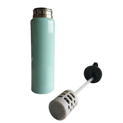 China Sustainable Outdoor Sport Stainless Steel Water Bottle With Activated Carbon Filter for sale