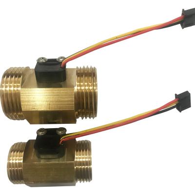 China 8.1-3*Q Â ± Brass 10% Hall Flow Rate Meter NTC Temperature Measurement Water Flow Sensor Meter for sale