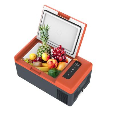 China 20~ +20 Degree Fridge Mini Capacity Compact Size 15L Car Cooler Box Tiny Outdoor Picnic Fridge for sale