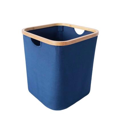 China Eco-friendly Durable Wholesale Laundry Hamper With Bamboo Frame Laundry Hamper With Lid Waterproof Bag for sale