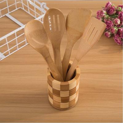 China Sustainable Dinner Kitchen Bamboo Cookware Set Bamboo Spoon And Spatula Set For Serving And Cooking Tools for sale