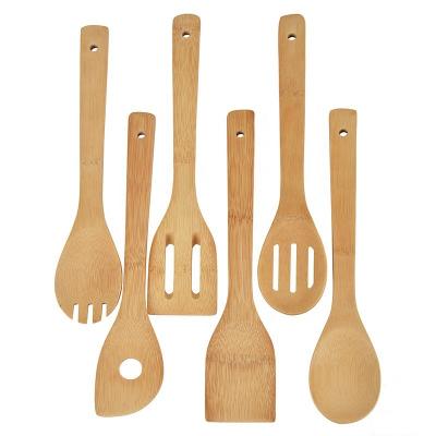 China Sustainable Eco - Friendly Wooden Kitchen Accessories Set Bamboo Utensil Cooking Set For Kitchen for sale