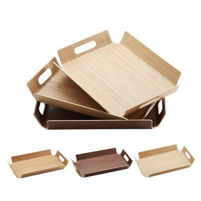 China Home.Restaurant.Bar.Hotel.Wedding. Super Markets Promotions Wholesale Wooden Food Serving Tray Coffee Tea Bread Serving Tray With Handles for sale