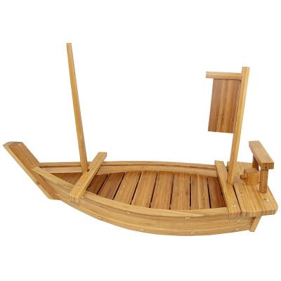 China Sustainable Japanese Wooden And Bamboo Sushi Rack Boat For Food for sale