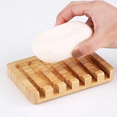 China Eco-Friendly Eco-friendly Hotel Soap Dish Soap Rack Holder Non-slip Drain Bamboo Wooden Saver For Bathroom Bathtub for sale