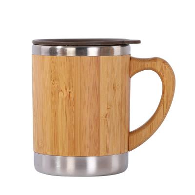 China 2020 hot sale eco-friendly bamboo bottle PORTABLE, bamboo coffee mug, bamboo car mug stainless steel travel mug with handle puddle resist for sale