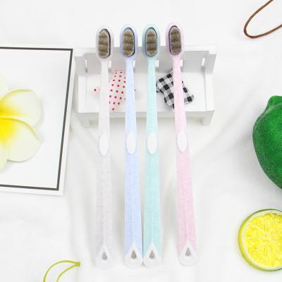 China Deep cleaning 10000+ super fine bristles Eco-friendly organic wheat straw wave Nano adult toothbrush for sale