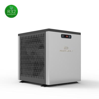 China Portable CE R32 heatpump pool heater mini size heater outdoor smart swimming pool pump for sale