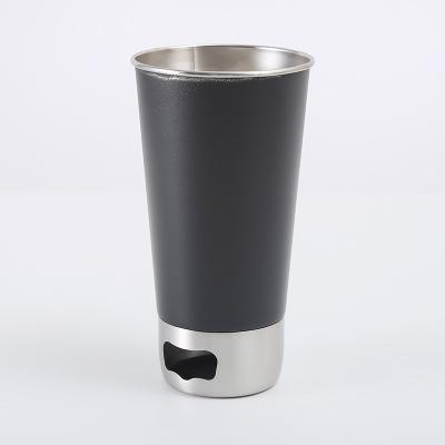 China Durable Stainless Steel 16oz Tumbler Cold Beer Opener Mug Powder Coated Outdoor Beer Mugs for sale