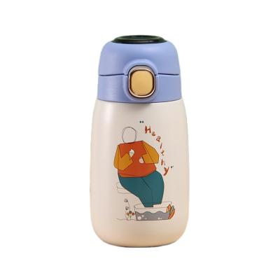 China Cute Business Kids Smart Water Bottle 12 Ounce 304 Stainless Steel Vacuum Insulated Thermos With Straw for sale