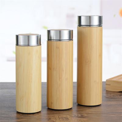 China Viable Eco-Friendly Offensive Bamboo 500ML Vacuum Flask, Bamboo Thermo Tea Cup Coffee Tumbler Bottle for sale