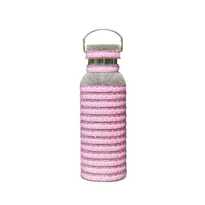 China PORTABLE Wall Vacuum Lined Crystal Bling Water Bottles For Christmas Gifts Presents With Gift Flask Vacuum Bottle for sale