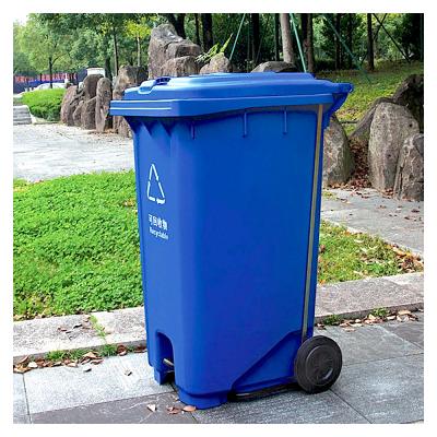 China Sustainable Outdoor Trash Can Waste Paper Black Plastic Bin 240L Rolled Trash Can for sale