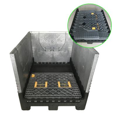 China Pallet Box Packing Large Industrial Collapsible Plastic Storage Container for sale