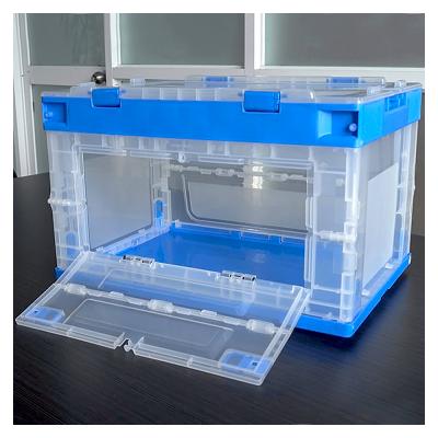 China Durable Clear Collapsible Stackable Plastic Crate Storage Box for sale